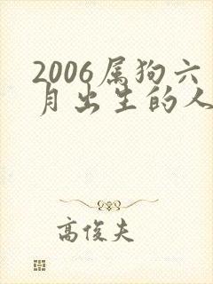 2006属狗六月出生的人命运如何封面