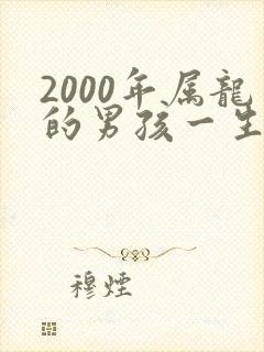 2000年属龙的男孩一生命运如何