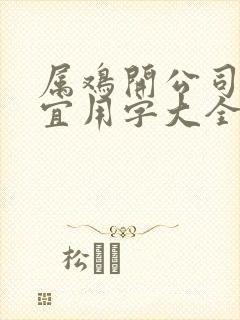 属鸡开公司取名宜用字大全