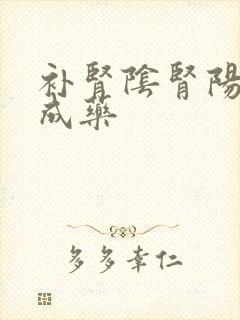 补肾阴肾阳的中成药