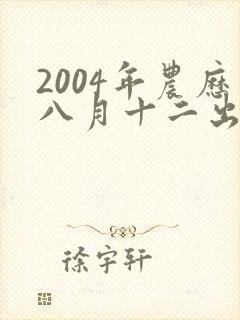 2004年农历八月十二出生的人命运如何