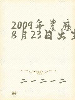 2009年农历8月23日出生的人命运如何