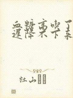 血糖高吃了药迟迟降不下来怎么办