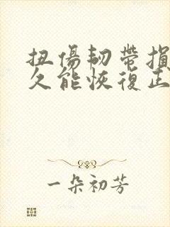扭伤韧带损伤多久能恢复正常走路