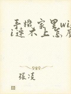 手机家里wifi连不上怎么回事