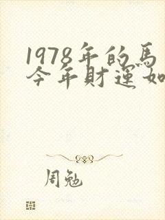 1978年的马今年财运如何