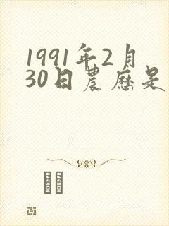 1991年2月30日农历是什么命