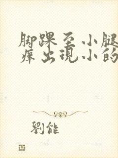 脚踝至小腿处发痒出现小的红点怎么回事