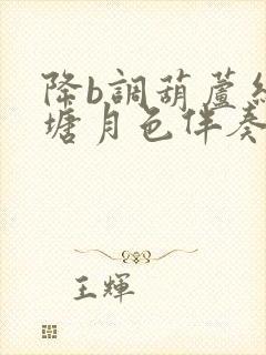 降b调葫芦丝荷塘月色伴奏