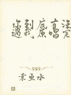 你到底有没有爱过我原唱完整版