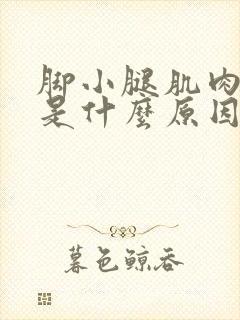 脚小腿肌肉抽筋是什么原因引起的