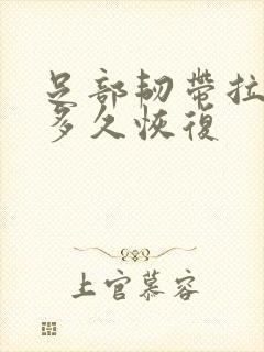 足部韧带拉伤要多久恢复封面