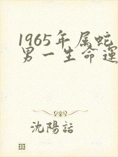 1965年属蛇男一生命运如何