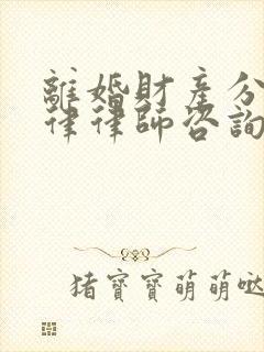 离婚财产分割法律律师咨询封面