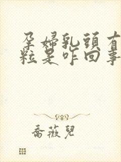 孕妇乳头有小颗粒是咋回事