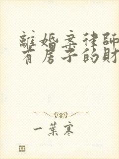 离婚案律师收费有房子的财产分割