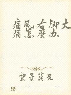 痛风右脚大拇指痛怎么办