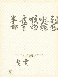 半夜喉咙到胃部都有灼烧感