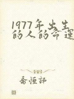 1977年出生的人的命运封面