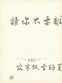 请你不要离开我