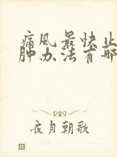 痛风最快止痛消肿办法有哪些