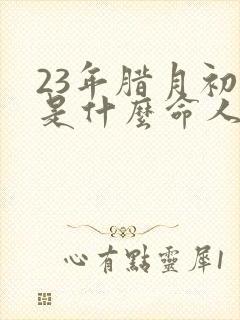 23年腊月初八是什么命人封面