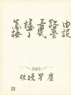 怎样看路由器连接了几台设备