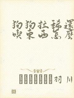 狗狗拉稀还吐不吃东西怎么办