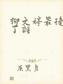 柳文婷最后嫁给了谁