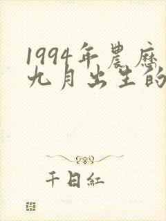 1994年农历九月出生的狗命