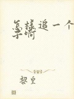 怎样追一个女孩子啊