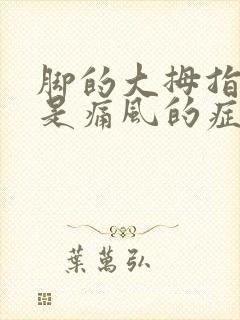 脚的大拇指疼痛是痛风的症状吗