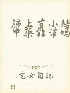 肺上有小结节吃中药能消吗封面