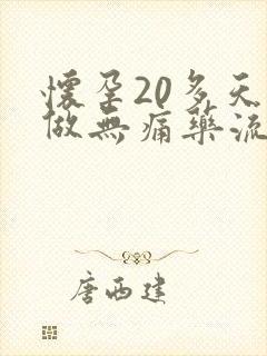 怀孕20多天能做无痛药流吗