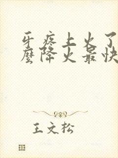 牙疼上火了吃什么降火最快