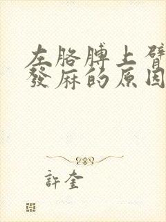 左胳膊上臂疼手发麻的原因