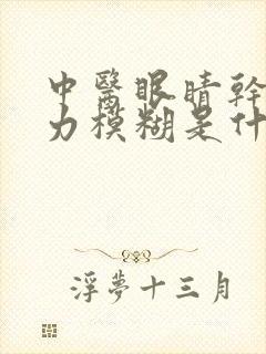 中医眼睛干涩视力模糊是什么原因造成的封面