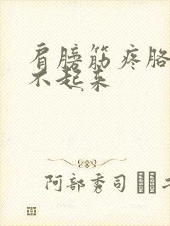 肩膀筋疼胳膊抬不起来封面