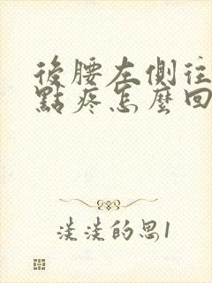 后腰左侧往上一点疼怎么回事