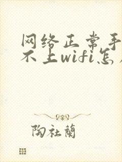 网络正常手机连不上wifi怎么回事