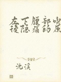 左下腹部吃完饭后隐痛的原因封面