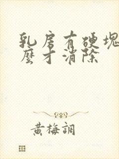 乳房有硬块要怎么才消除