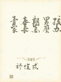 青春期男孩叛逆家长怎么办