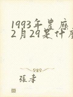 1993年农历2月29是什么命封面