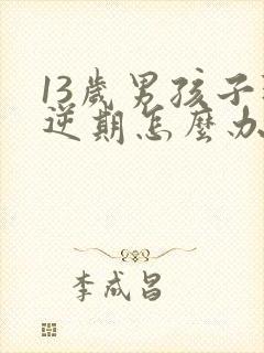 13岁男孩子叛逆期怎么办