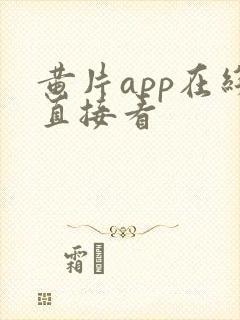 黄片app在线直接看封面