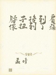 脖子后到肩膀就像扭到了痛