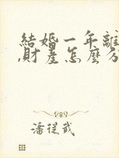 结婚一年离婚了,财产怎么分封面