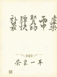 补脾肾两虚最好最快的中药