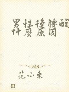 男性后腰酸痛是什么原因